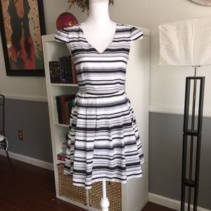 Mimi Chica Nautical Stripe Skater Flare Dress Sz S